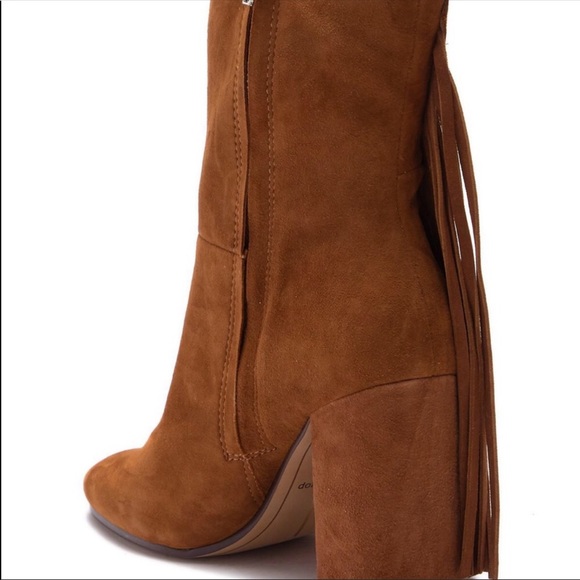 Dolce Vita Rhoda Suede Fringe mid Booties 8 - Picture 3 of 4